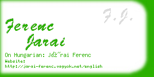 ferenc jarai business card